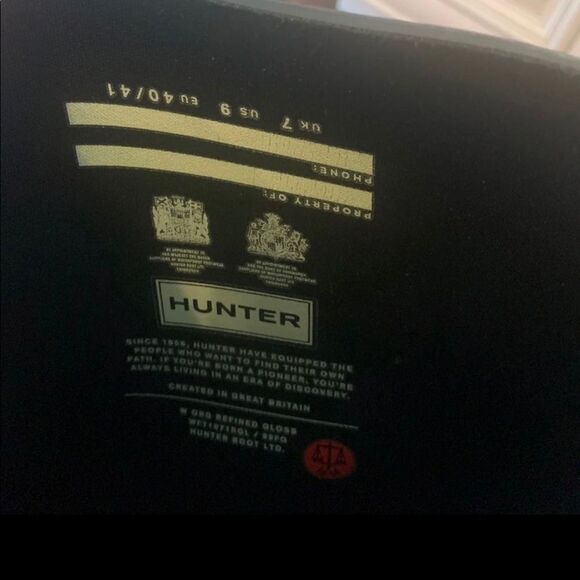 Hunter Women's Original Classic Tall Rain Boot's - Rubber - Black Matte G/A Sz 9 - Picture 5 of 7